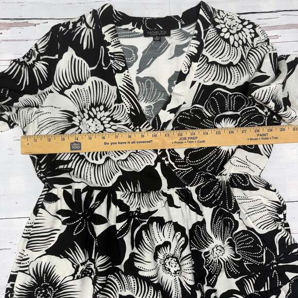 Rachel Zoe Black and White Floral Dress Size M – 3/4 Sleeve - Picture 7 of 8